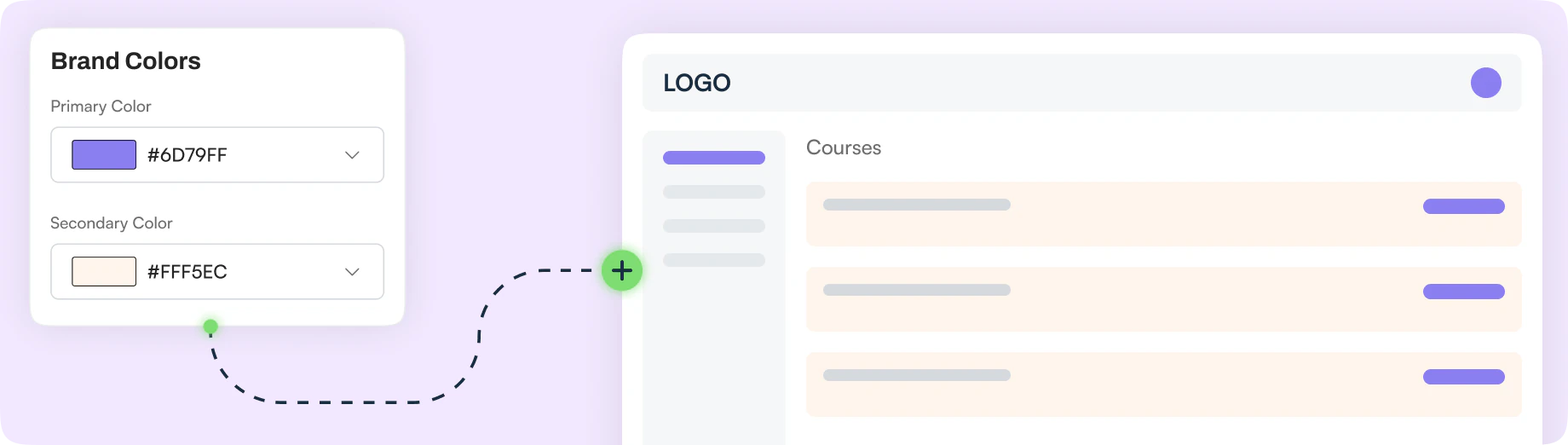 Brand colour and logo settings